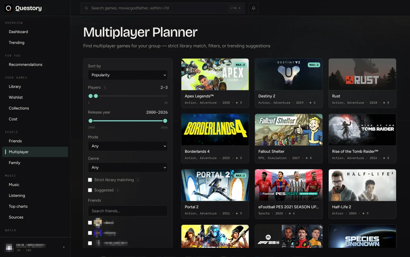 Multiplayer planner view